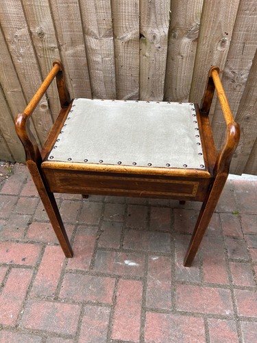 Vintage wooden piano stool - vintage,