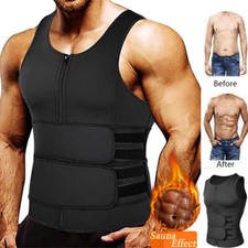 Men Sauna Sweat Vest Tank Top Neoprene Waist Trainer Body Shaper for Weight Loss