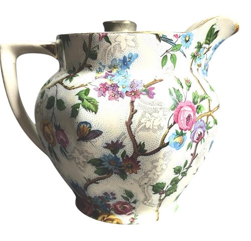 Royal tudor floral bird - royal, chintz