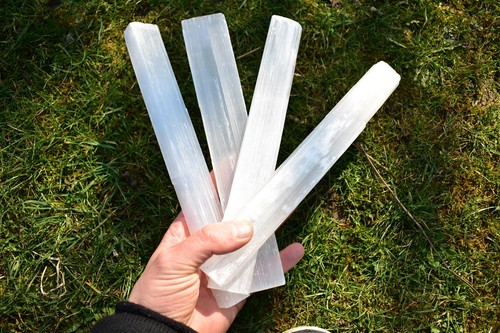 Selenite raw stick 30cm - raw, stick,