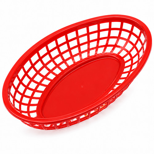 Plastic food basket red - plastic,