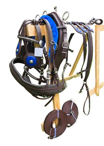 Leather tiedown driving cart - leather,
