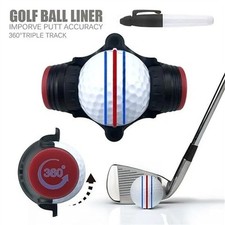 360° Ball Triple Track 3 Line Marker with Pen Golf Ball Marker Golf Mark Stencil