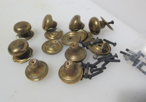 Vintage brass cabinet knob - brass,