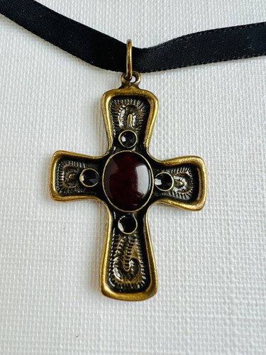 Vintage cross necklace pendant - necklace,