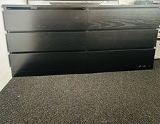 IKEA MALM Chest of 6 Drawers in Black Brown Length 160cm Height 78cm RARE FIND