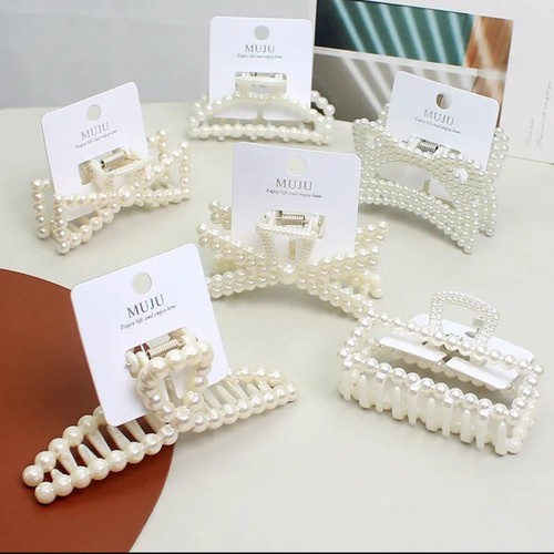 Hair claw clip pearl women - claw,