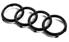 GLOSS BLACK FRONT BUMPER GRILL RINGS BADGE EMBLEMS FOR AUDI Q3 Q5 A6 A8 SQ5