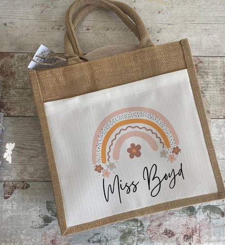 Personalised teacher gift jute - teacher,