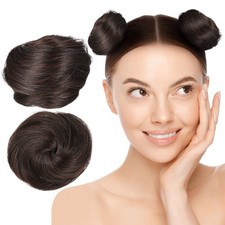  2 Pcs Bun Hair Extensions Claw Clip Messy Bun Clip On Space Buns Hair Bun Claw