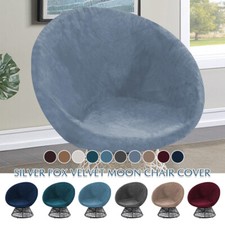 Velvet Stretch Round Saucer Chair Cover Moon Chair Protector Camping Chair Cover