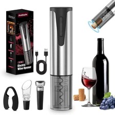Electric Wine Bottle Opener, Automatic Corkscrew with Foil cutter stopper pourer