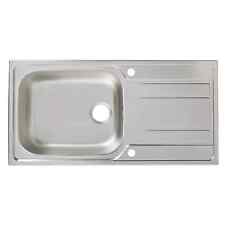 Cooke & Lewis Lyell Linen Inox steel 1 Bowl Sink & drainer 500mm x 100 1A