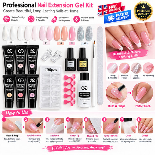 Poly gel nail extension kit - gel, uv