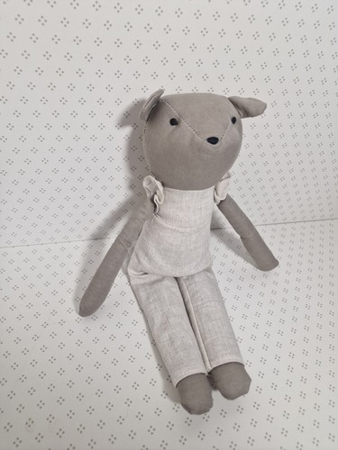 Grey mouse linen soft - grey, toy