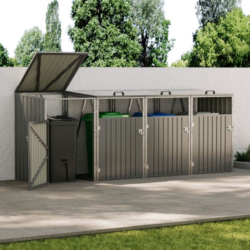 Four wheelie bin storage - wheelie, metal