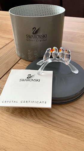 Swarovski silver crystal birds - silver,