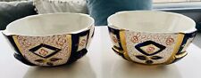 Antique Pair of Art Deco Bowls Imari Style Bowls Olga Sudlow Burslem Gaudy Welsh