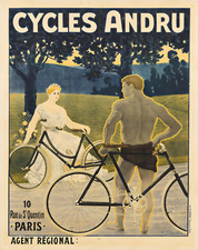 Cycles Andru French Bicycle Classical Poster Wall Art- 12X16/16X20/18X24/24X36