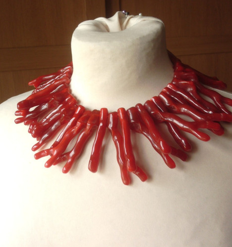 Zara faux coral necklace - necklace, /