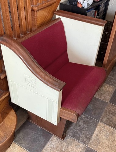 Antique church pew end - church,