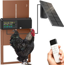 Solar-Powered Automatic Chicken Coop Door with Timer, Light Sensor, and Remote C