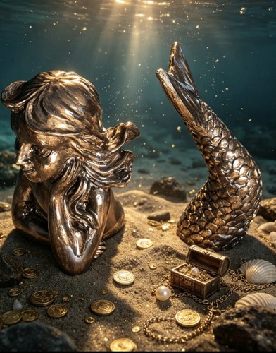 Hand made ceramic mermaid - made,