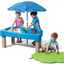 Step2 Sand & Water Table Cascading Cove with Lid, Parasol & 6 Accessories | Acti