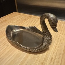 Vintage Silver Metal Swan