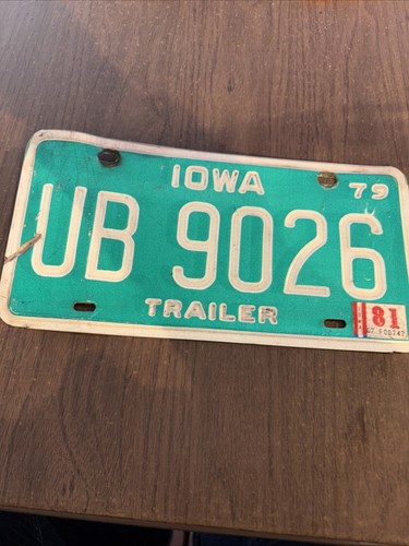 Vtg 1979 iowa - license, trailer