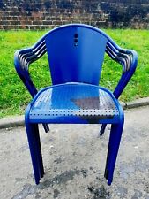 Stackable Steel Chairs In The Style of Portuguese Estoril / Adico Chairs