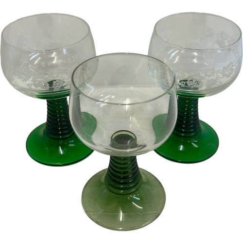 Set vintage green stem - of,
