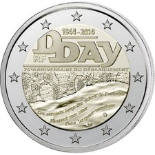 France 2 Euro Commemorative Coin 2014 - D-Day. Uncirculated.