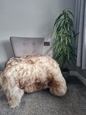 Genuine Sheepskin Rug Natural Pelt Very LARGE Soft Fleece Brown Mouflon 