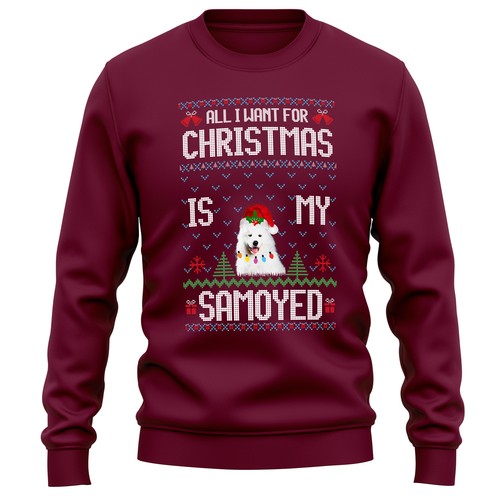 Festive samoyed adults - samoyed,