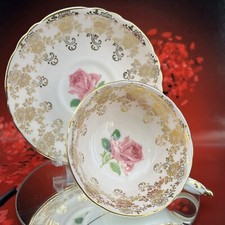 Paragon Vintage ￼Pink Blush Rose Floral Bone China Teacup Saucer UK BX34
