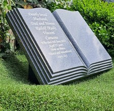 Personalised Granite Open Book Bible Memorial Grave Plaque Cemetery Headstone