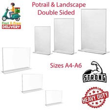 Double Sided Acrylic Poster Menu Holder Perspex Leaflet Display Stands A4 A5 A6