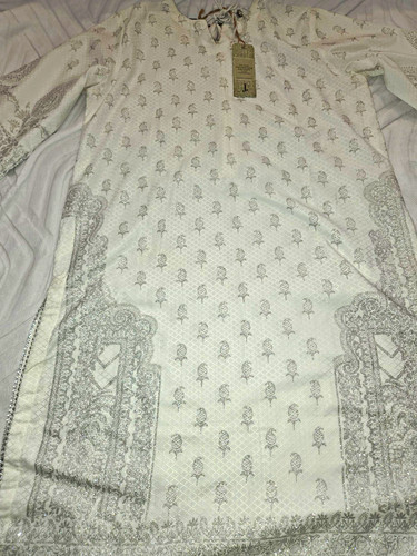 Junaid jamshed white silver - white,