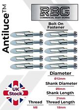 10X Antiluce™ Fastener M8 x 18mm Bolt-On | Drop Lock Horsebox, Trailer-Tailgate