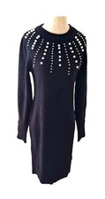 Bodyflirt Boutique Ladies Black Pearl Beaded Jumper Dress Size S NEW