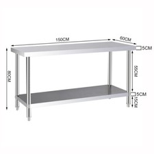2FT-6FT Commercial Kitchen Food Prep Work Table Stainless Steel Catering Bench