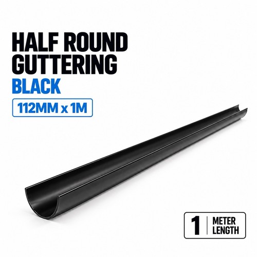 Black half round - black, guttering