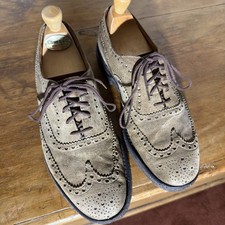 Church Beige Suede Leather Wingtip Brogues.Size 8.Original Shoe Trees.
