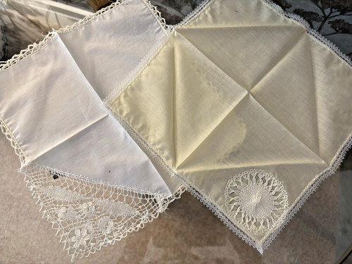 Two vintage white cream - white/cream, cotton