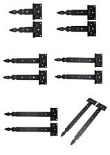 2 x T-Hinges Black Steel Tee Hinges Heavy Duty Gate Shed Door Indoor Outdoor
