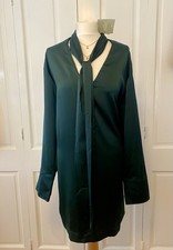 Brand new H&M Dark green Tie-Detail Satin DressSize Medium