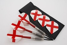 19g - 32g Tungsten Darts set, John Lowe Type, England Flights, Stems & Dart Case