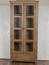 Display Cabinet Bookcase Oak Solid Pine Chunky Dorset Country Assembled