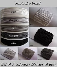 Soutache Braid Cord 5 colours